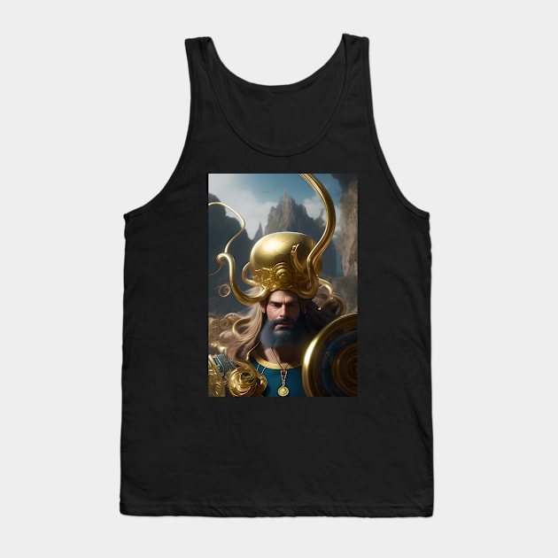 Guardian of the Family: The Strength and Protection of a Father Figure in Art Tank Top by artist369